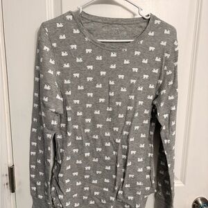 Old Navy Gray and White Patterned Top